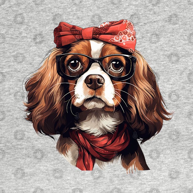 Fancy Cavalier King Charles Dog by Chromatic Fusion Studio